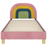 vidaXL Cadre de lit pour enfants avec tête de lit Rose 80 x 200 cm