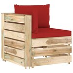 vidaXL Canapé d'angle sectionnel avec coussins Bois imprégné de vert