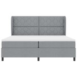 vidaXL Lit à ressorts avec matelas Gris clair 200 x 200 cm tissu