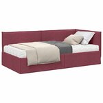 vidaXL Cadre de lit d'angle avec matelas 2 pc Bordeaux 100 x 200 cm