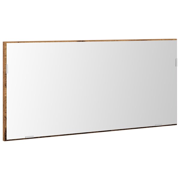 Meuble de salle de bain vidaXL avec miroir et lumière LED en vieux bois 80x37 cm