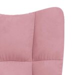 vidaXL Chaise à bascule avec repose-pied Rose Velours