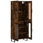 vidaXL Buffet haut Chêne fumé 69 5x34x180 cm Bois d'ingénierie
