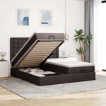 VidaXL Cadre de lit ottoman avec matelas marron foncé 160x200 cm tissu