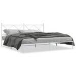 vidaXL Cadre de lit métal sans matelas et tête de lit blanc 193x203 cm