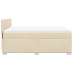 vidaXL Sommier à lattes de lit avec matelas Crème 140x200 cm Tissu
