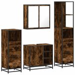 vidaXL Ensemble meubles salle de bain 4 Pièces chêne fumé bois ingénierie