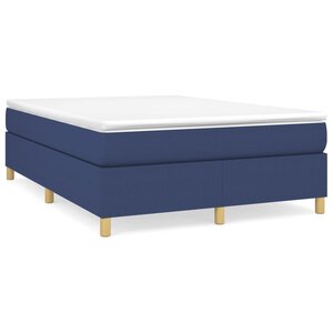 vidaXL Cadre de lit bleu 140x190 cm tissu