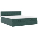 VidaXL Cadre de lit ottoman avec matelas vert foncé 180x200cm velours