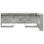 vidaXL Tête de lit de rangement Gris béton 75 cm Bois d'ingénierie