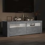 vidaXL Meuble TV avec lumières LED gris béton 120x35x40 cm