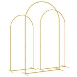 vidaXL Arche de mariage 3 Pièces Doré Acier