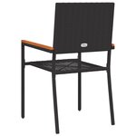 vidaXL Chaises de jardin empilables - Lot de 2 en poly rotin noir