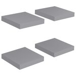 vidaXL Étagères murales flottantes 4 Pièces gris 23x23 5x3 8 cm MDF
