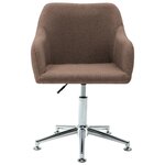 vidaXL Chaises pivotantes à manger lot de 2 marron tissu