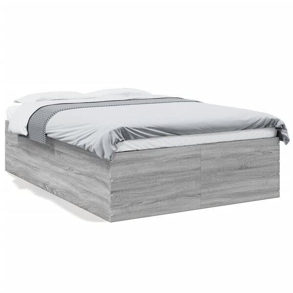 vidaXL Cadre de lit sans matelas sonoma gris 120x190 cm