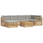 vidaXL Ensemble de canapés d'extérieur 7 pc Blanc et gris clair