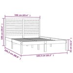 vidaXL Cadre de lit Bois massif 160x200 cm