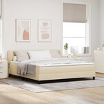 vidaXL Lit à ressorts avec matelas Crème 180 x 200 cm tissu