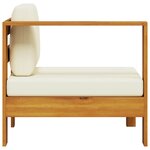 vidaXL Canapé central avec 1 accoudoir Blanc crème Bois d'acacia