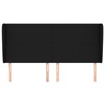 vidaXL Tête de lit avec oreilles Noir 183x23x118/128 cm Tissu