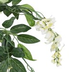 vidaXL Glycine artificielle 1470 feuilles 200 cm vert et blanc