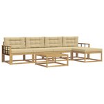 vidaXL Ensemble de canapés d'extérieur 6 Pièces Blanc et Beige