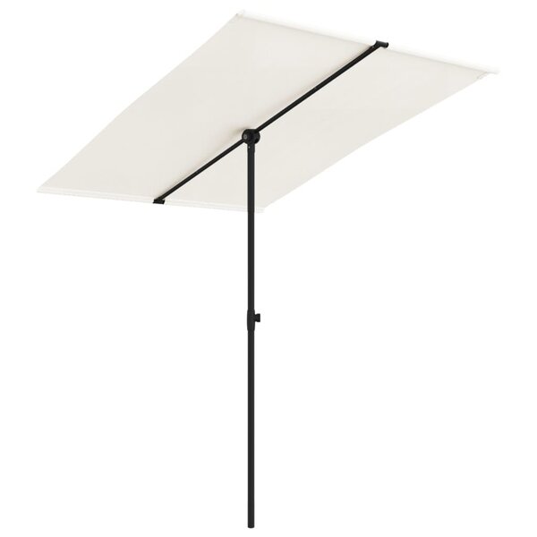 vidaXL Parasol de jardin avec mât en aluminium 2x1 5 m Blanc sable