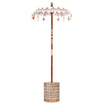 vidaXL Parasol balinais avec base Crème 95 x 95 x 260 cm