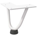 vidaXL Pieds en épingle à cheveux pour table basse 4 pièces Blanc 10 cm Acier massif
