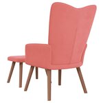 vidaXL Chaise de relaxation avec repose-pied Rose Velours