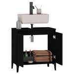 vidaXL Meuble d'évier noir 58x33x60 cm bois d'ingénierie