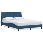 vidaXL Cadre de lit sans matelas bleu 140x190 cm tissu
