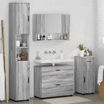 vidaXL Ensemble de mobilier de salle de bain 4 Pièces Sonoma gris
