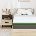 vidaXL Surmatelas Blanc et vert 80 x 200 cm Tissu Jacquard
