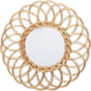 Miroir Rotin Fleur - Ø50 cm - Doré