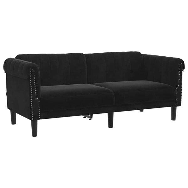 vidaXL Canapé à 2 places noir velours