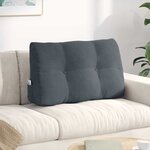 vidaXL Coussin de Dos Gris foncé 80 x 24 x 50 cm Velours