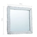 vidaXL Miroir Blanc 50x50 cm Osier