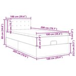 VidaXL Lit ottoman avec matelas noir 100x200 cm similicuir