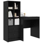 vidaXL Bureau avec tiroir avec étagère avec stockage 2 Pièces Chêne noir