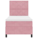 vidaXL Lit à ressorts avec matelas Rose 90 x 200 cm tissu