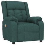 vidaXL Fauteuil de massage Vert foncé Tissu