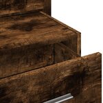 vidaXL Tables de chevet murales avec lumières LED 2 Pièces chêne fumé