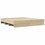 vidaXL Cadre de lit chêne sonoma 180x200 cm bois d'ingénierie