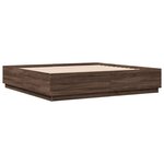 vidaXL Cadre de lit chêne marron 200x200 cm bois d'ingénierie