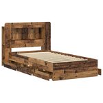 vidaXL Cadre de lit avec rangement Bois ancien 80 x 200 cm
