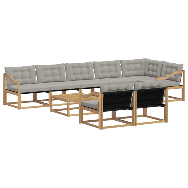 vidaXL Ensemble de canapés d'extérieur 9 pc Blanc et gris clair