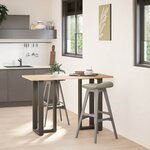 vidaXL Pieds de table de bar en forme de T  2 pièces  noir  50 x 35 x (90-91) cm  acier