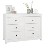 vidaXL Armoire latérale Blanc 100x40x72 cm Bois de pin massif